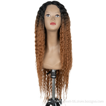 5 inch Lace part Human hair texture super long kinky curly wig soft and delicate Stealth Lace Wig Synthetic Hair Wigs